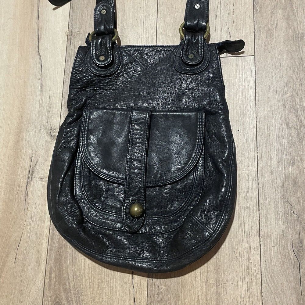 Cynthia Vincent Crossbody Black Purse Boho Rustic Hardware
